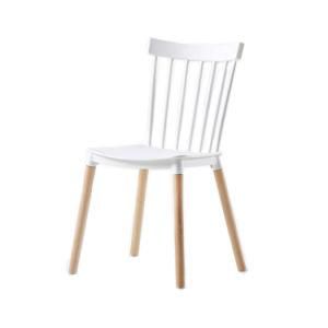 Nordic Simple PP Seat Wooden Legs Dining Living Room Chair