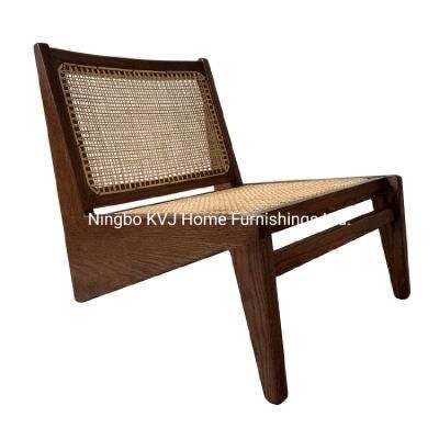 Kvj-9109 Wholesale Designer Leisure Solid Wood Rattan Pierre Jeanneret Chair