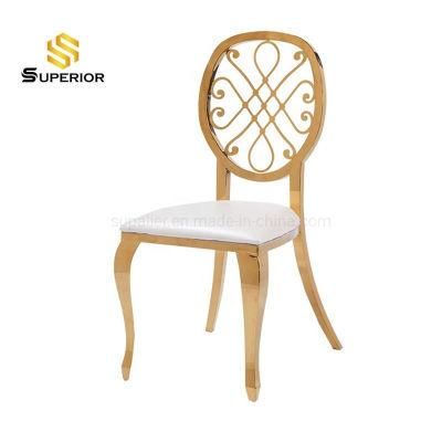 Dubai Luxury Hotel Banquet Gold Stainless Steel Wedding Chair