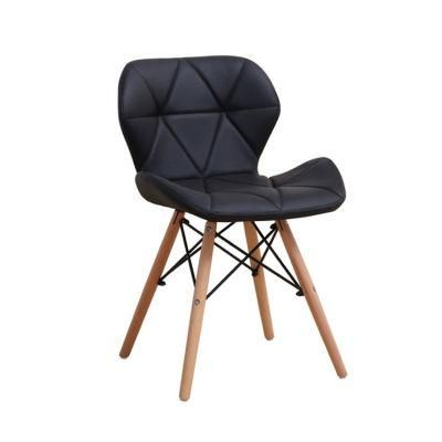 Modern Apartment Dining Table and Chairs Silla Backrest Stool Custom Butterfly Chairs in Peruvian Black Fabric Wooden Chair