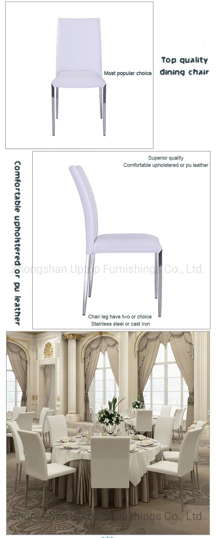 Optional Color Steel Frame Leather Wedding Dining Chair