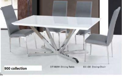 Simple Modern Marble Top with Stand up Stainless Steel Table Set Fabric Chair Dining Table