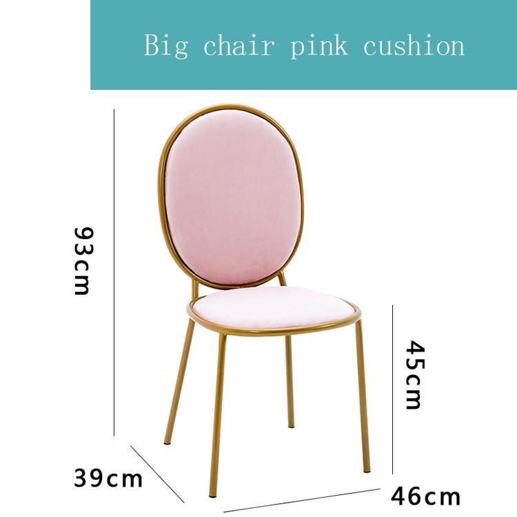 Gilded Legs Light Luxury White Velvet Chair Single Back Dining Room Stool