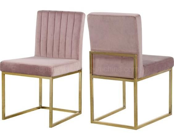 New Product Home Furniture Pink Fabric Upholstered Dining Chair