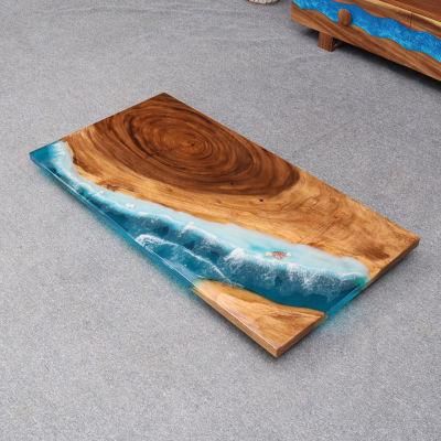 Custom Luxury River Dining Table American Solid Walnut Epoxy Resin Dining Table