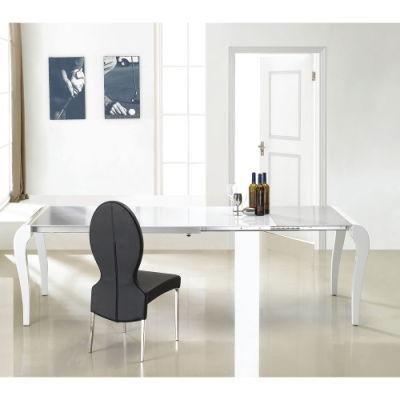 Factory Optical White Tempered Glass Dining Table