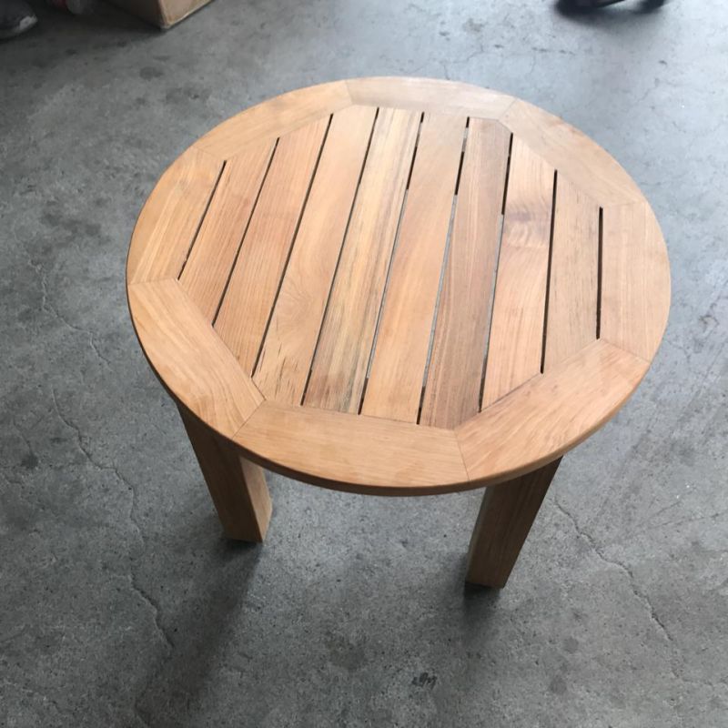 Teak Wood Top Frame Coffee Side Table for Coffee Shop Outdoor Use