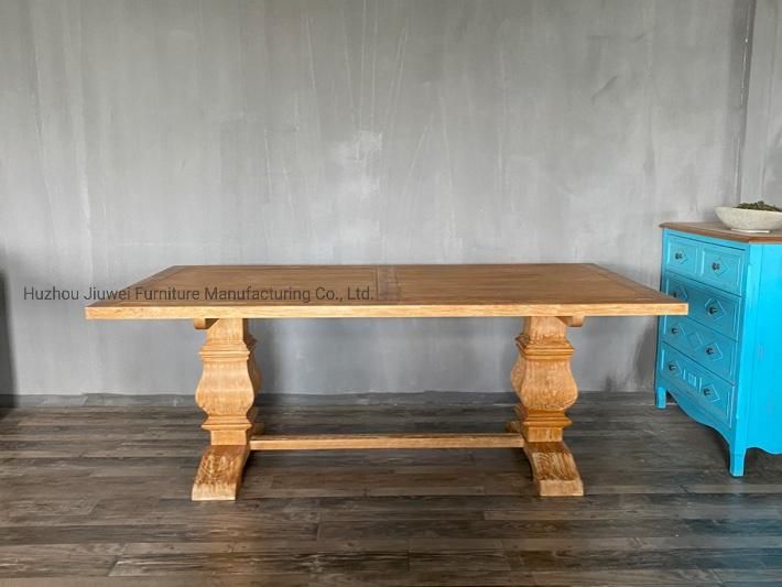 Popular French Provincial Reclaimed Elm Solid Oak Wood Rectangular Wooden Wedding Dining Table