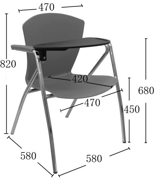 Modern Furniture Metal Leg Plastic Meeting Student Chair with Tablet