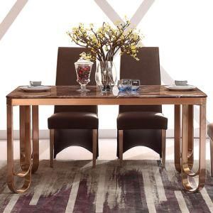 6 People Marble Top Dining Table with Stainless Leg (LT2012)