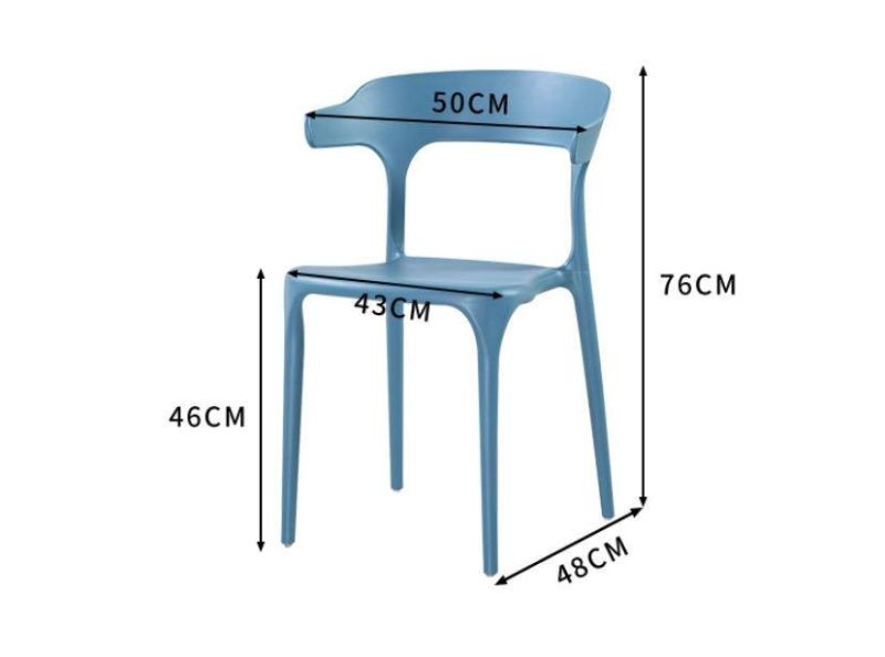 Colorful Outdoor Ox Horn Shape PP Plastic Dining Garden Chair