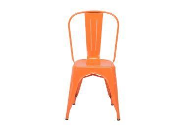 Simple Orange Metal Chair for Dining Room