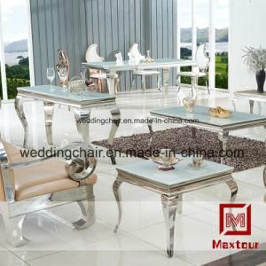 Dining Room Furniture Mirrored Silver Stainless Steel Dining Table Custom