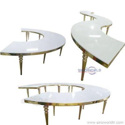 Fancy Royal Event Decoration MDF Moon Table Stainless Steel Wedding Table