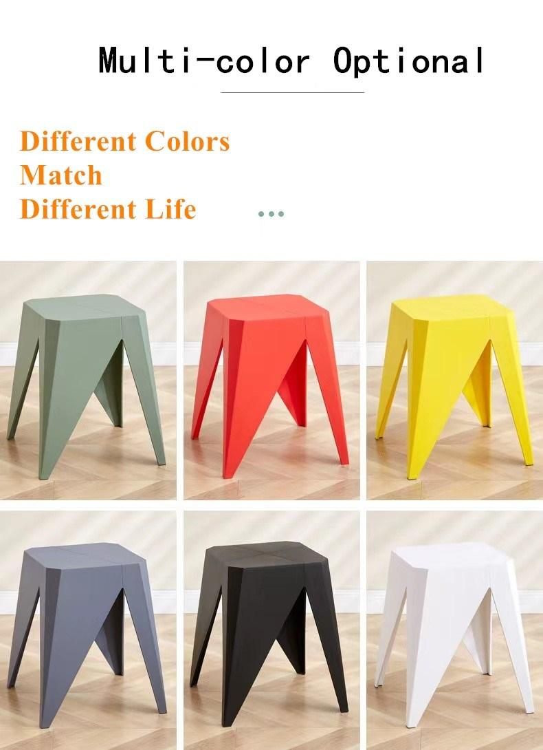 Modern Stylish Colordul Home Stackable Plastic Square Dining Chair