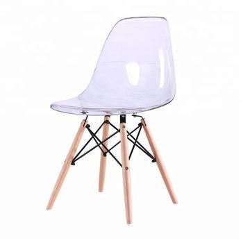 Dining Room Furniture Clear Transparente PARA Comedor Beach Wooden Leg Silla PC Plastic Chair