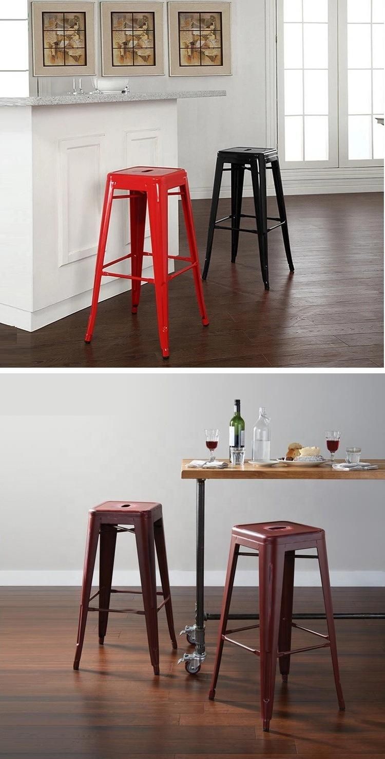 Tolixs Bar Stool 76cm Tolixs Style Steel Bar Stools Black