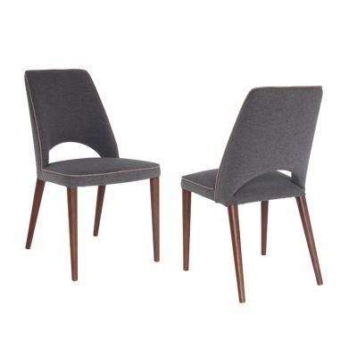 Restaurant Comfort Chair Solid Wood Design Fabric Dining Chair