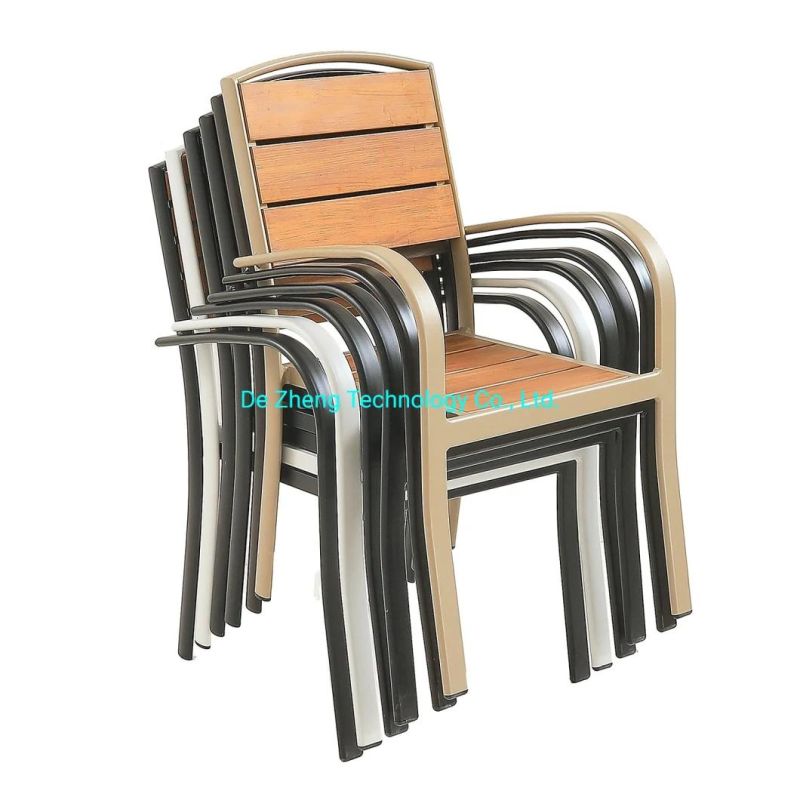 Outdoor Dining Aluminum Leisure Polywood Balcony Cafe Chair Set for Garden Use