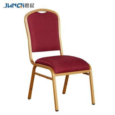 Stacking Hotel Gold Square Back Aluminum Tube Banquet Dining Chair
