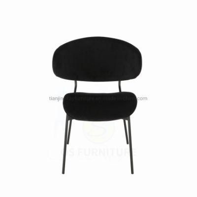 Dining Fabric Chairs Black Metal Style Velvet Fabric Dining Chairs