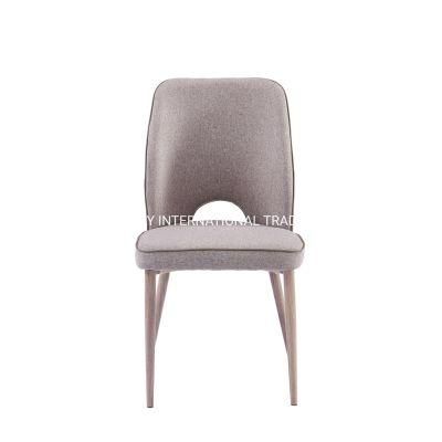 Chinese Modern Velvet Fabric Dining Chair Comfortable, Low Price Upholstered Z Dining Chairs with Metal Leg