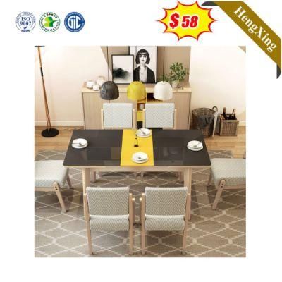 Italian Simple Nordic Rectangle Round Corner Small Family Dining Room Furniture Sets