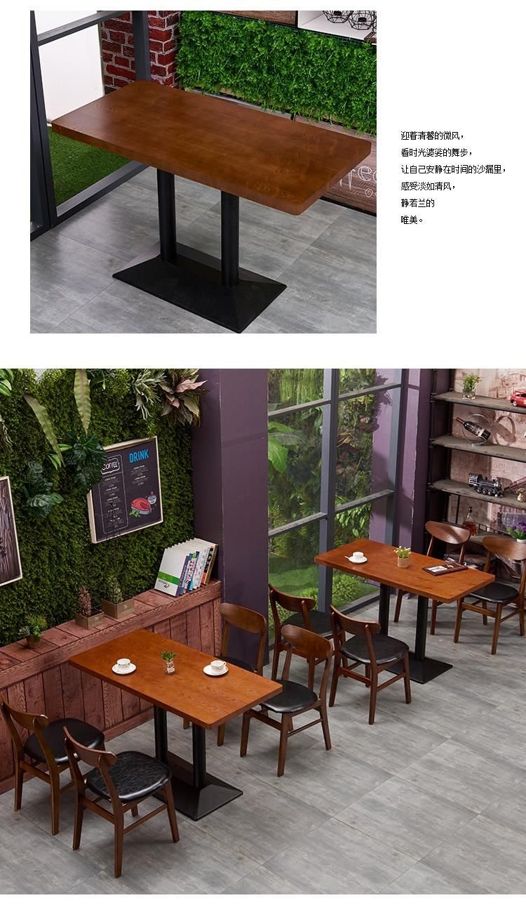 Natural and Retro Surface Treatment Dining Table for Coffee Shop Western Restaurant Furniture for Tea Shop