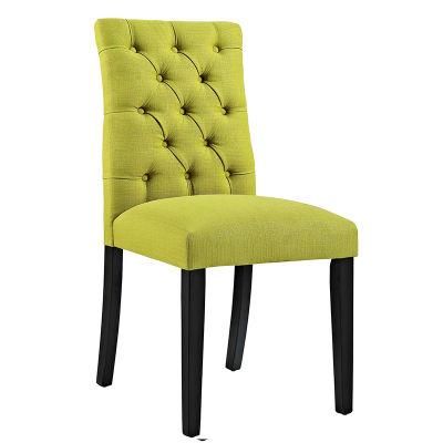 Modern Furniture New Modern Style Chairs Linen Fabric Tufted Dining Chairs with Button