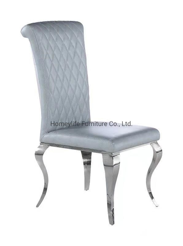Hot Sale Modern Style Comfortable PU Cushion Dining Chair Set