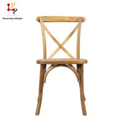 Wholesale Event Furniture Outdoor Cross Back Wedding Chair Modern Wood Banquet Chair