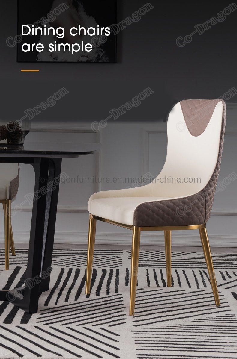 Modern Leather Stainless Steel Dining Chair for Home Furniture