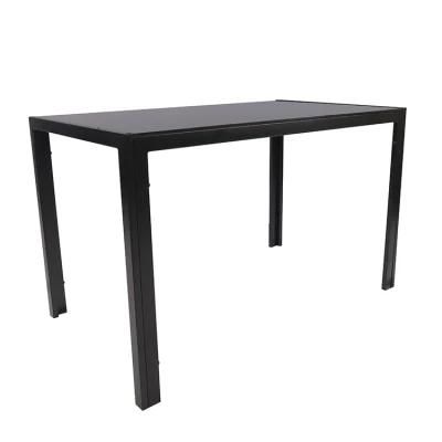 American Modern Hot Simple Style High Strength Glass Black Dining Table