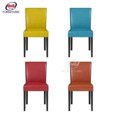 Hot Sale Metal Leather Square Imitated Wooden Chair