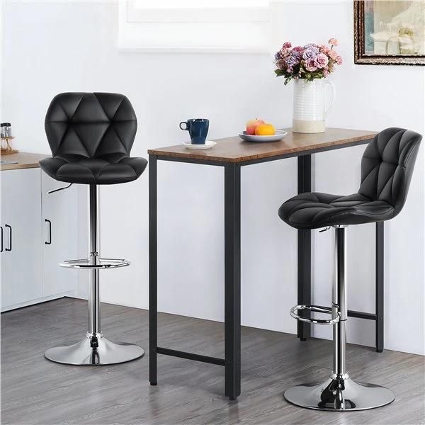 Fancy Dining Room Modern Stool Leather Metal Bar Chair