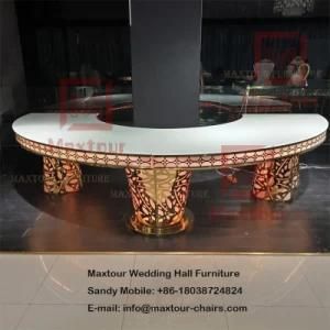 Elegant Half Circle Stainless Steel Wedding Dining Table for Wedding Party
