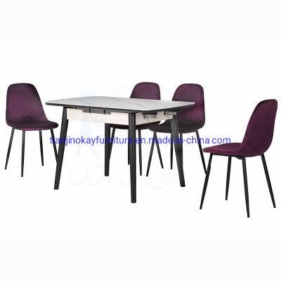 Ceramic Dining Table Sets Solid Wood Dining Table with Setiing 4 or 6 Seaters Modern Dining Table for Dining Room