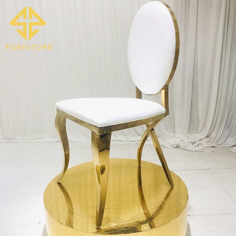 Modern Use Royal Upholstered Wedding Stacking Gold Dining Chair