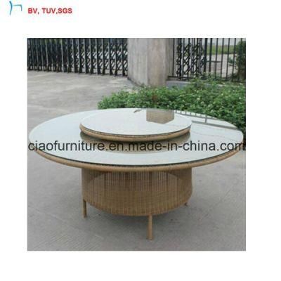 C-Rattan Restaurant Dining Rotatable Round Table