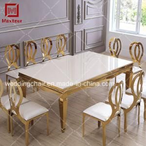 Modern Round Stainless Steel MDF Dining Table