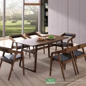 Dining Room Furniture Set Solid Wood Table and PU Leather Chair
