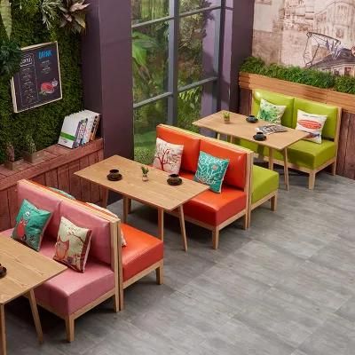 High Fashion Two Person Wooden Chair Western Restaurant Furniture Chairs for Cafe Bar Milk Tea Shop