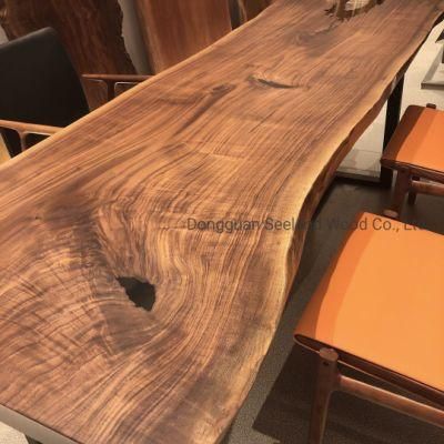 Saw Edge Walnut Solid Wood Table /Epoxy Resin Table / Natural Wood Table / Countertop/ Wood Dining Table