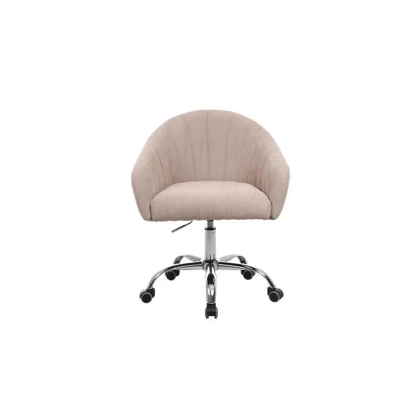 Modern Office Furniture Luxury Velvet White Home Office Chair with Swivel Base