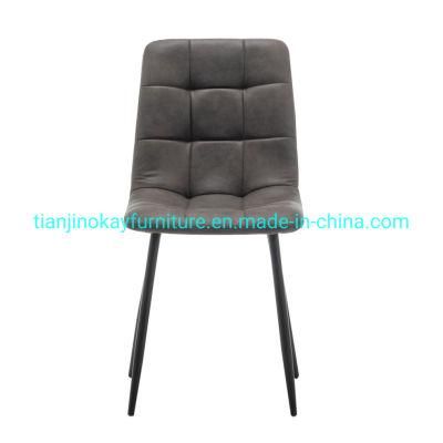 Fashionable PU Leather Chrome Dining Chairs with Chromed Legs