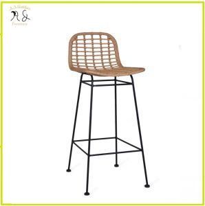 Metal Frame PE Rattan Kitchen Bar Stool Garden Wicker High Chair