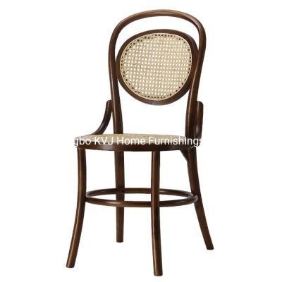 Kvj-6048 Solid Wood Beech Cane Webbing Rattan Thonet Dining Chair