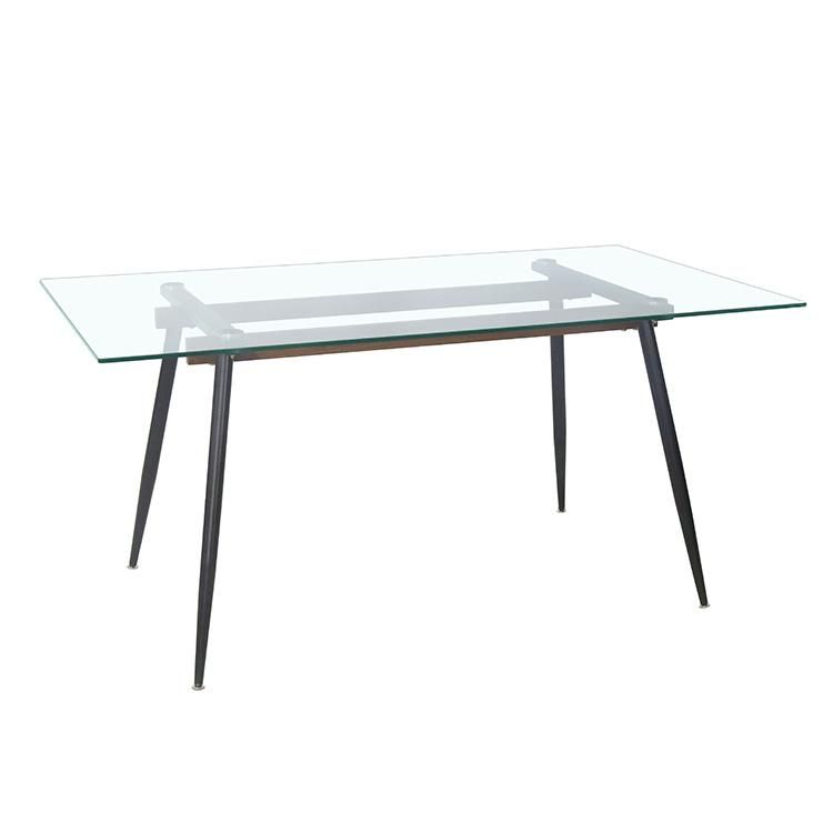 Factory Hot Sale Wholesale Modern Minimalist Tempered Glass Dining Table