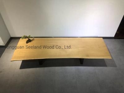 Custom Size Walnut/Oak Woodworking Dining Table Top with Live Edge for Furniture
