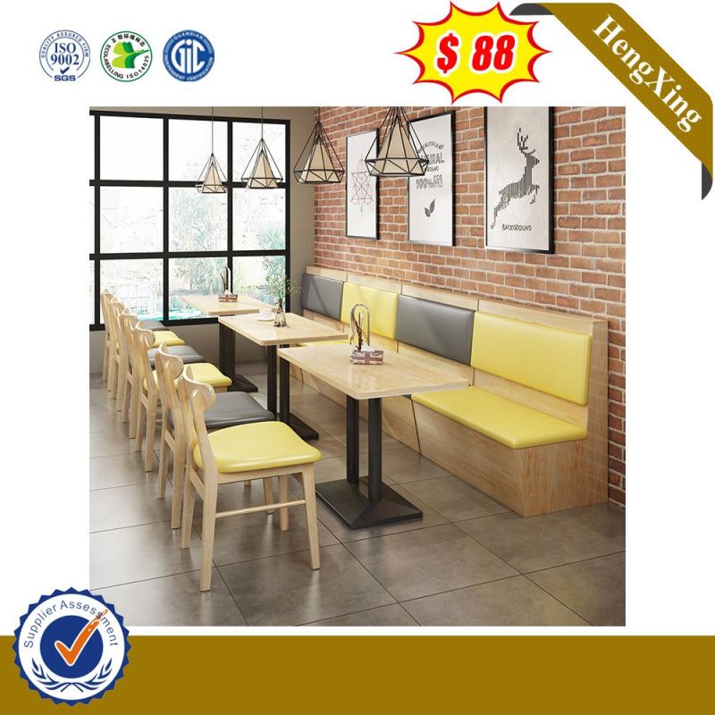 Yellow Wooden Melamine MDF Dining Set Table with Chairs